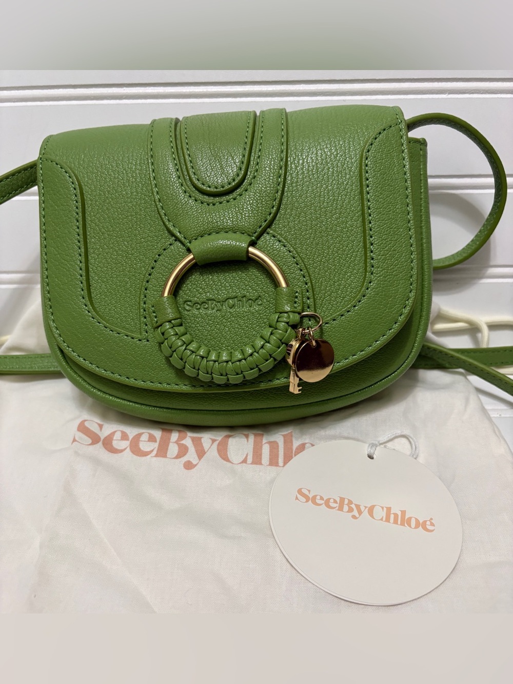 SEE BY CHLOE Mini Hanah Green Leather Crossbody Shoulder Bag Rainy Forest NWOT